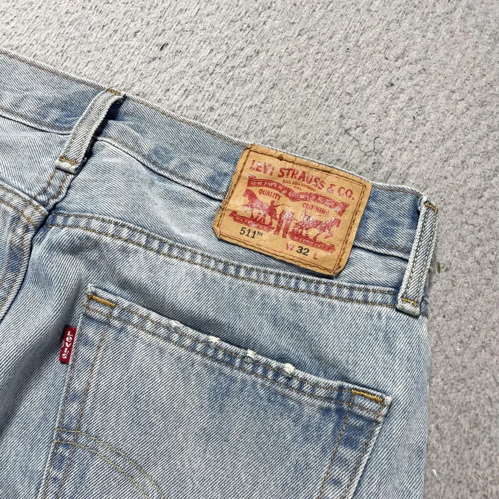 Levi's 511 Cutoff Shorts Mens 32 Blue Denim Bermuda 10